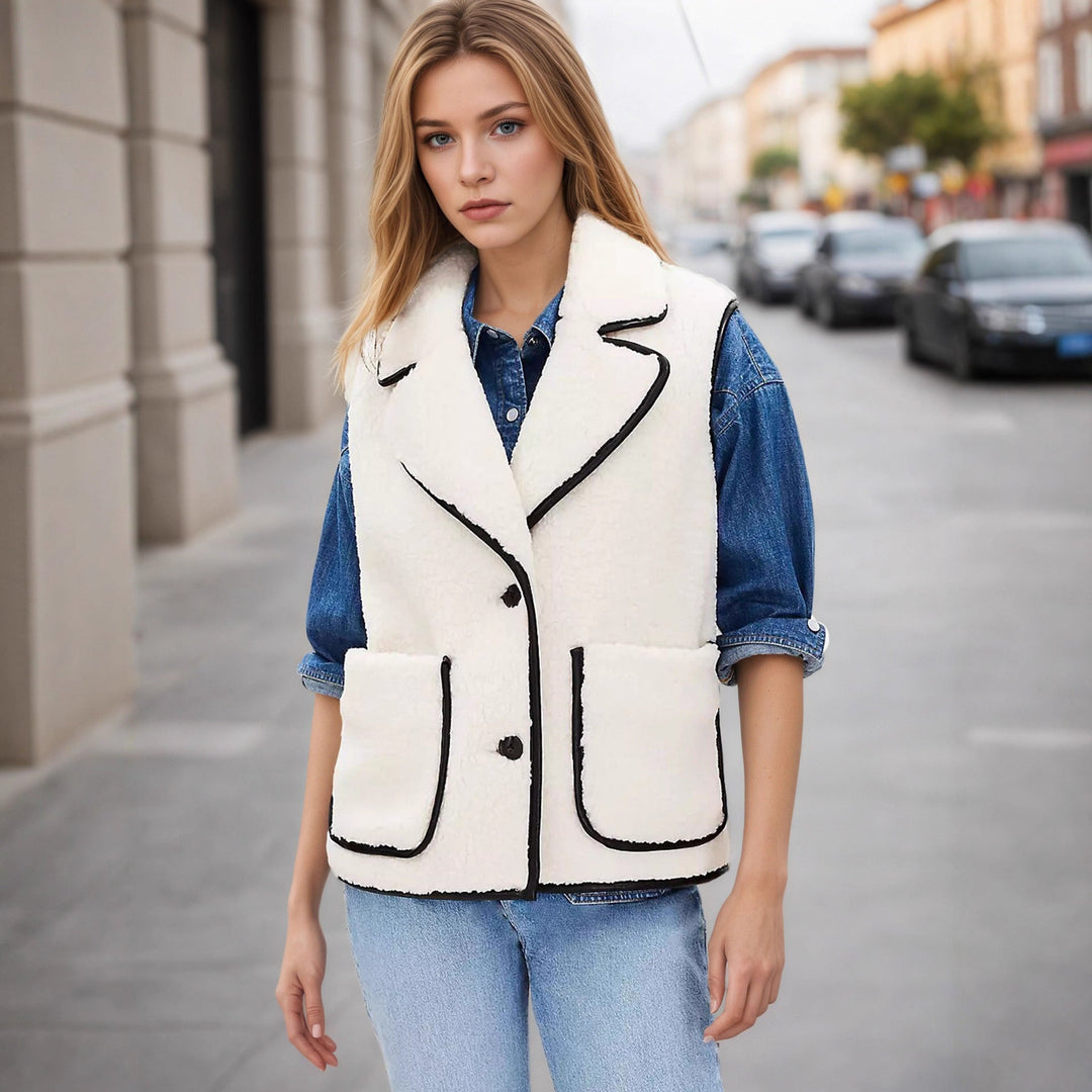 Sophie | Gilet elegante con motivo a rilievo a maglia rasata