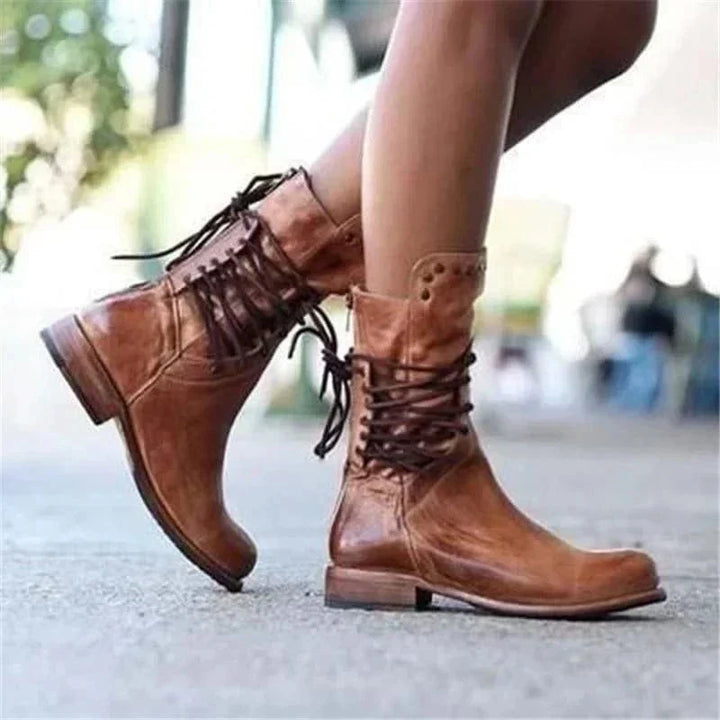 Luna | Stylish Lace-Up Ankle Boots For Your Western Wardrobe