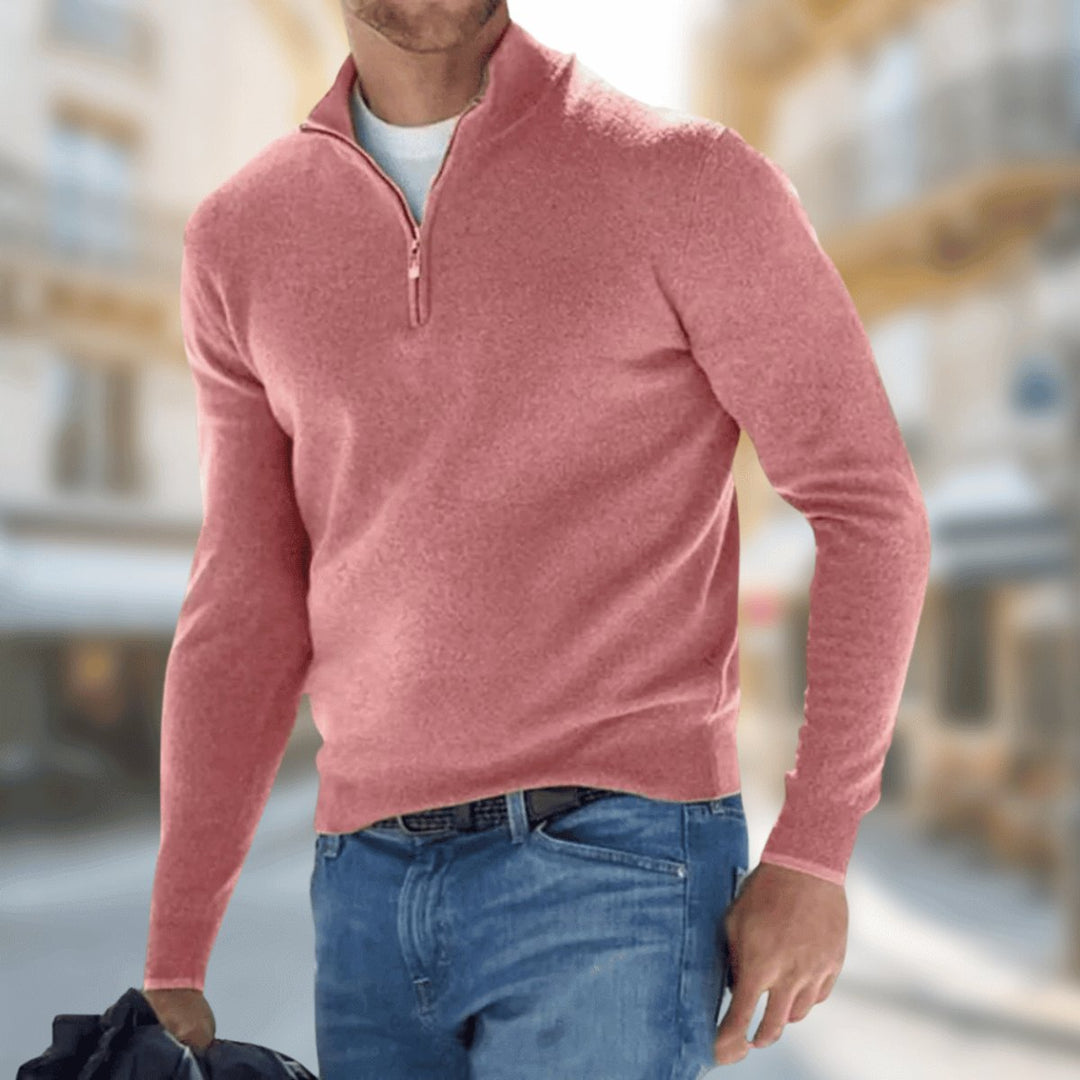Felix | Knitted Sweater with Quarter-Zip Design for Men