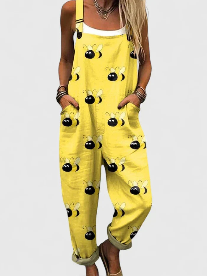 Lilian | Casual Jumpsuit – Fun Bee Print for Women