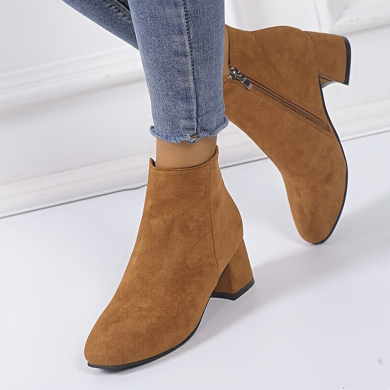 Elizabeth | Elegant Suede-Finish Chelsea Ankle Boots