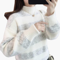 Amelia | Maglione dolcevita classico in maglia a righe