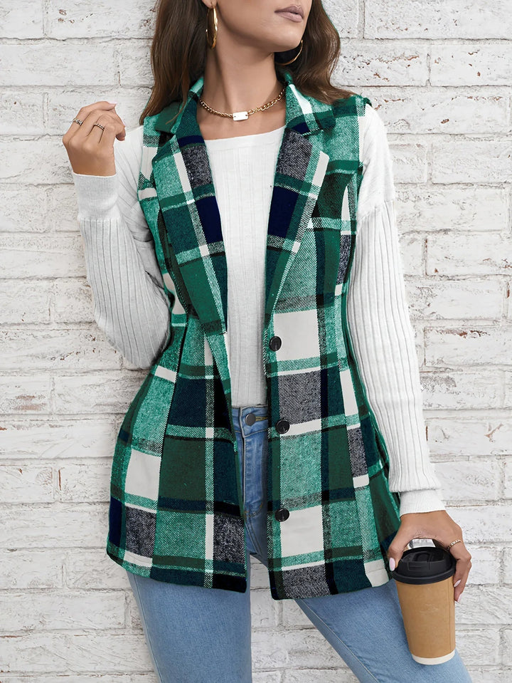 Emma | Elegant Plaid Tailored Vest