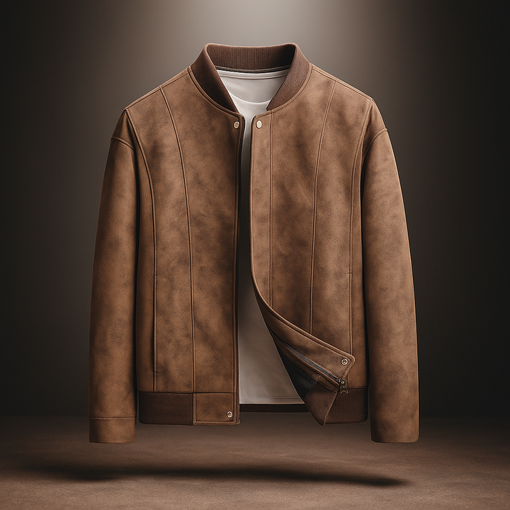 Olyndra | Bomber Jacket – Timeless Vegan Suede Design