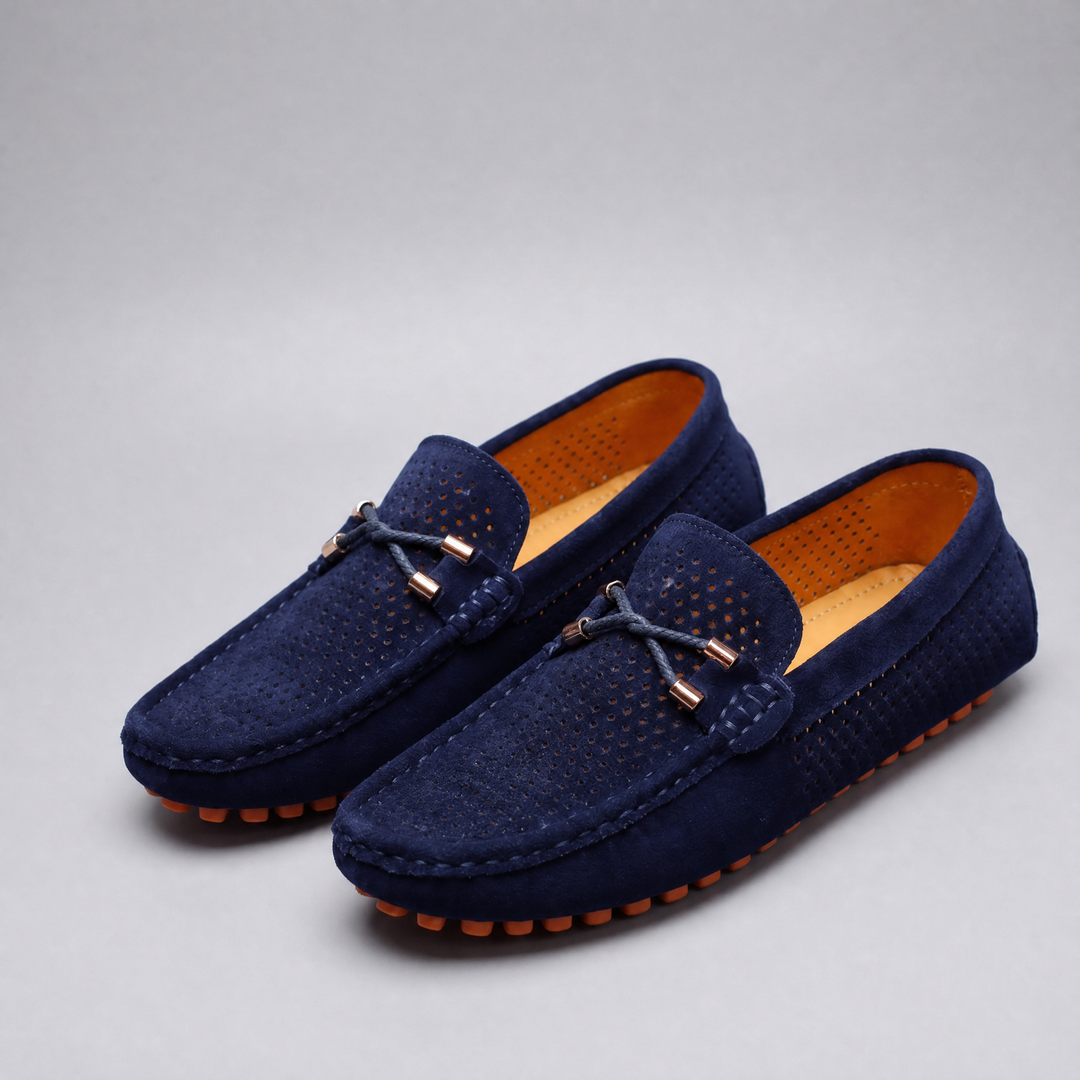 Gianni | Perforated Leather Loafers – Elegant Slip-On Style for Men