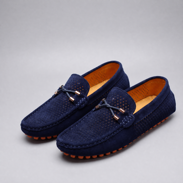 Gianni | Perforated Leather Loafers – Elegant Slip-On Style for Men