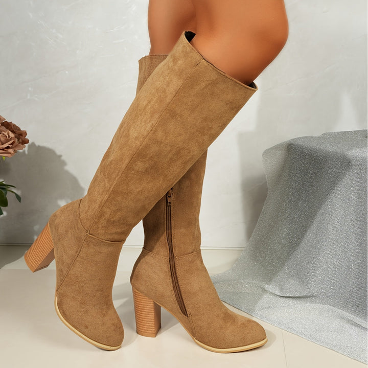 Sienna | Stivali da cowboy chic a gambale largo con tacco sovrapposto