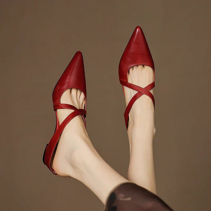 Harper | Mules in pelle – Eleganti con cinturini incrociati e tacco basso da donna