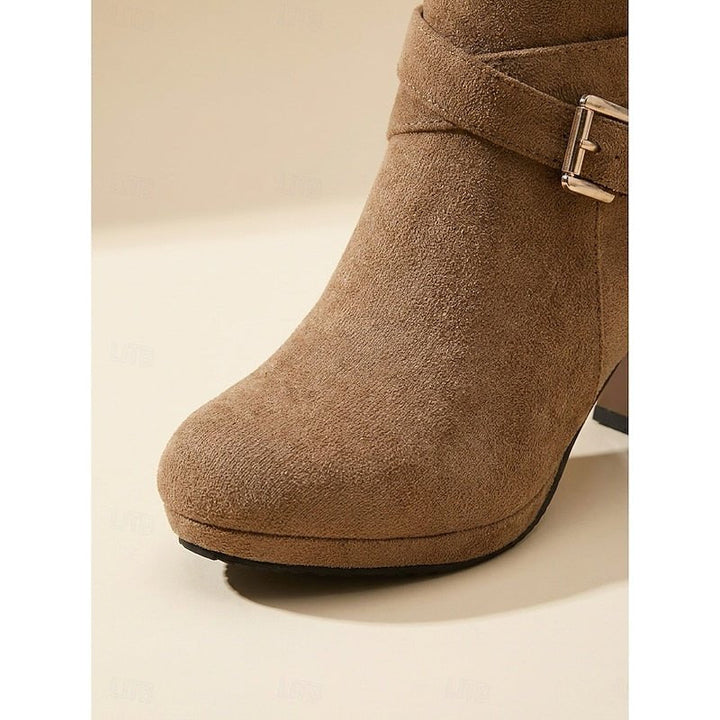Renata | Buckle-Strap Block Heel Ankle Boots for Women