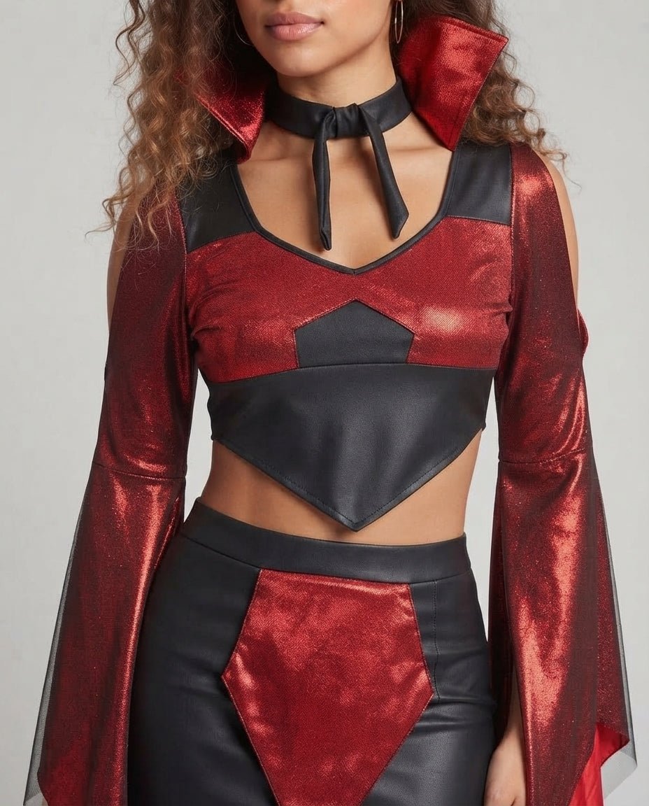 Drune | Devil Costume – Stylish Tulle Skirt with Voluminous Sleeves for Women