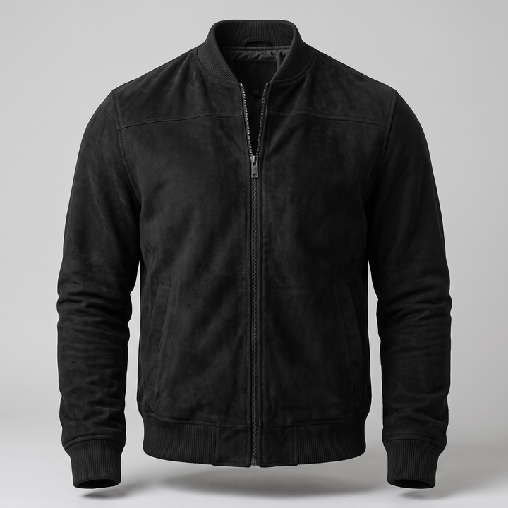 Maverick | Suede Bomber Jacket – Sophisticated Style for Men