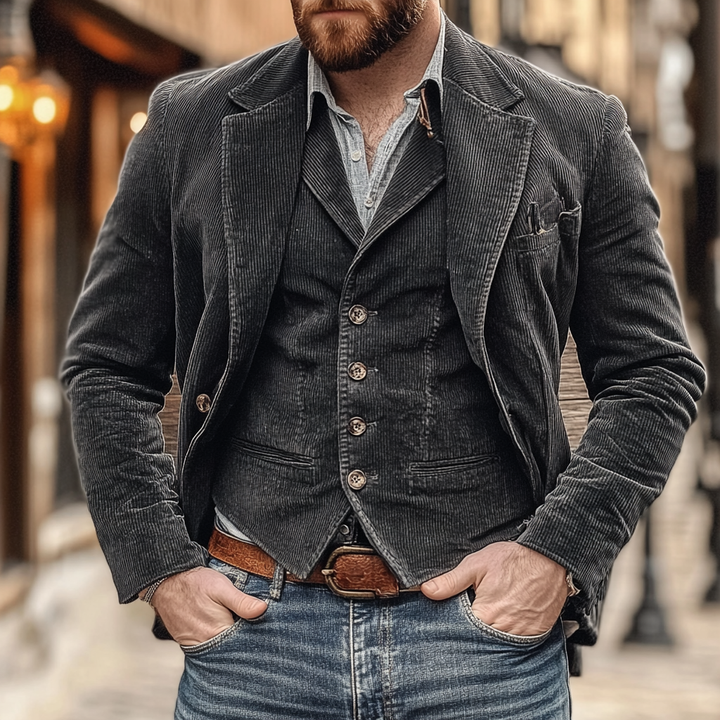 Ethan | Elegantes Vintage-Sakko- und Westenset für Herren