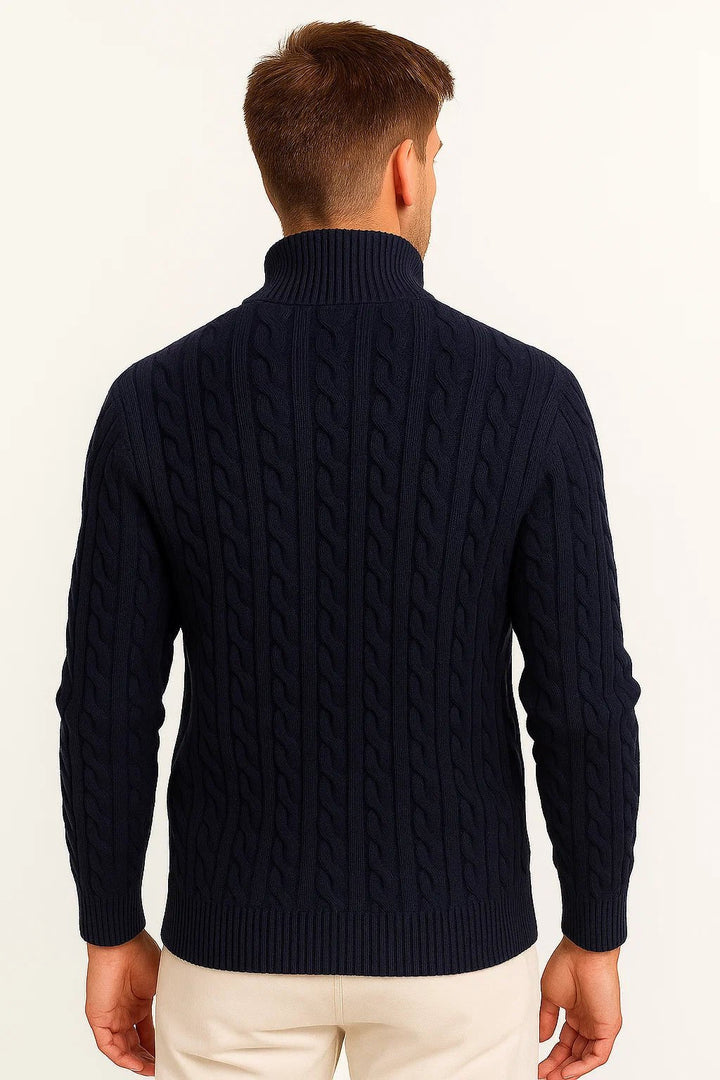 Steef | Cable Knit Sweater with Quarter-Zip