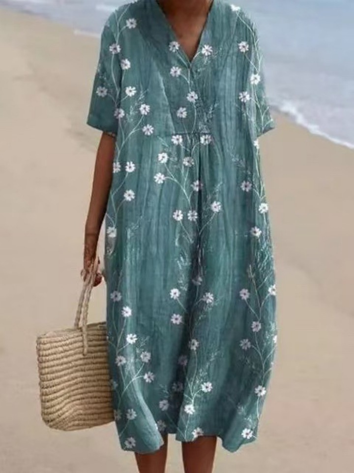 Margaret | Midi Dress – Relaxed Floral Style for Women