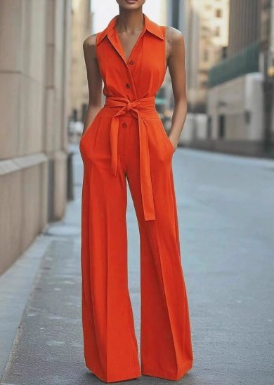 Marie | Wide-Leg Jumpsuit – Tailored Sleeveless Style for Women