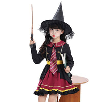 Jassica | Ruffled-Skirt Matching-Hat Halloween Witch Costume