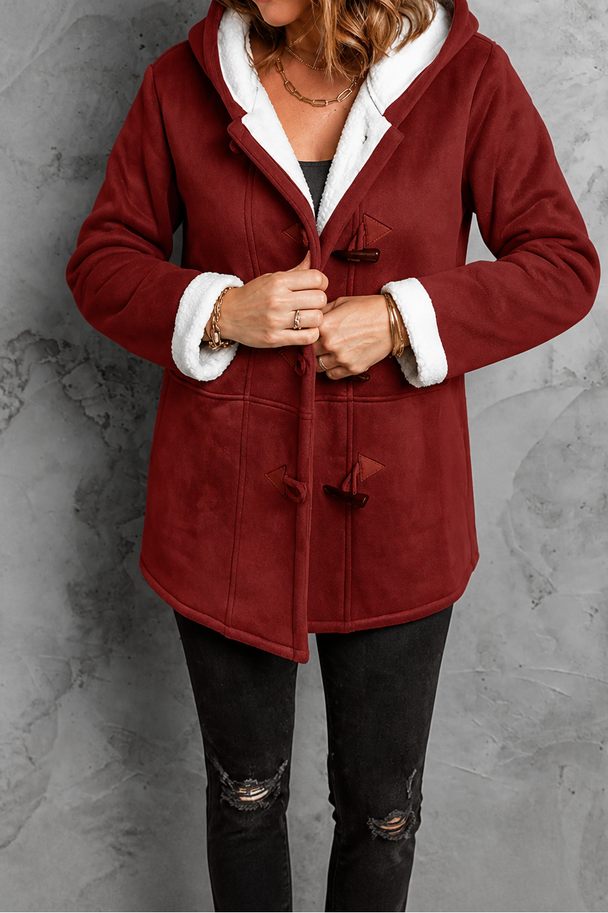 Suedeluxe | Hooded Faux Suede Coat with Plush Lining