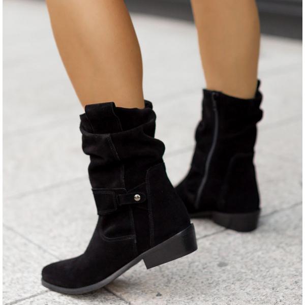 Dede | Relaxed-Fit Slouch Ankle Boots with Low Block Heel