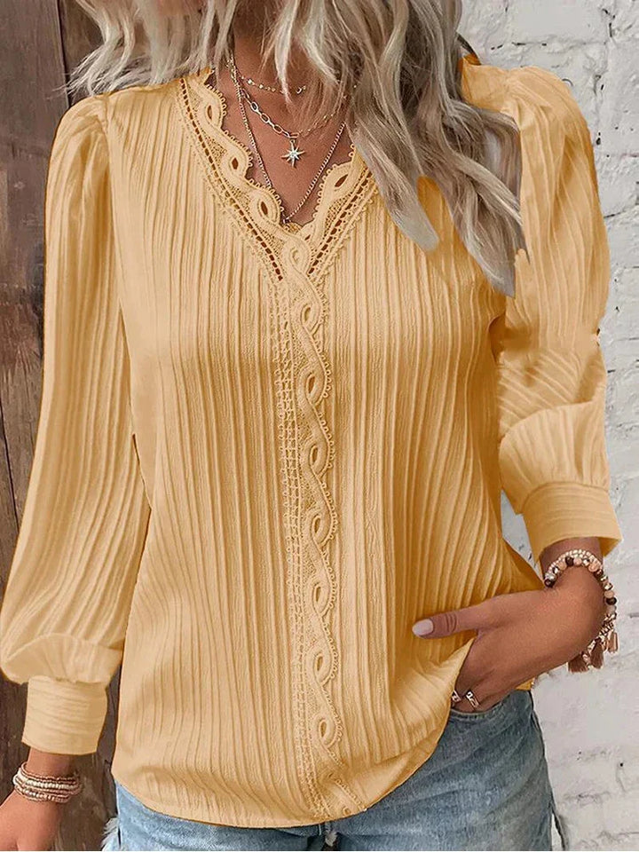 Naomi | Lace-Trimmed Blouse – Timeless Elegance for Women