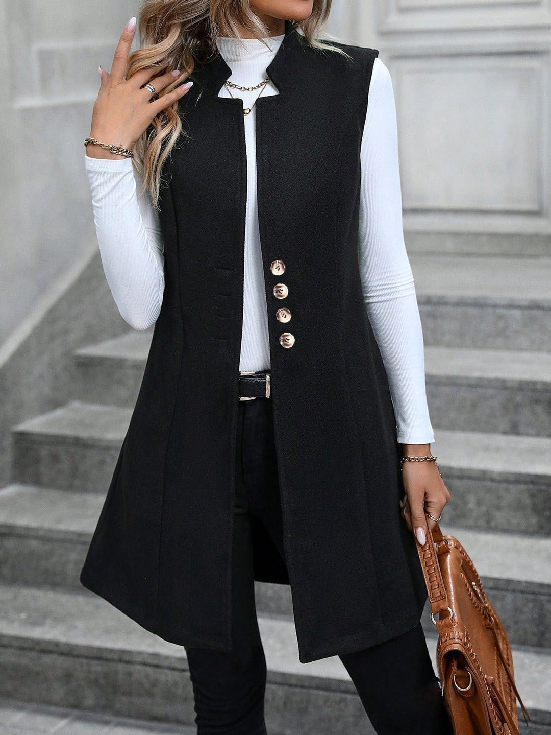 Nora | Gilet sartoriale con bottoni, chic e raffinato