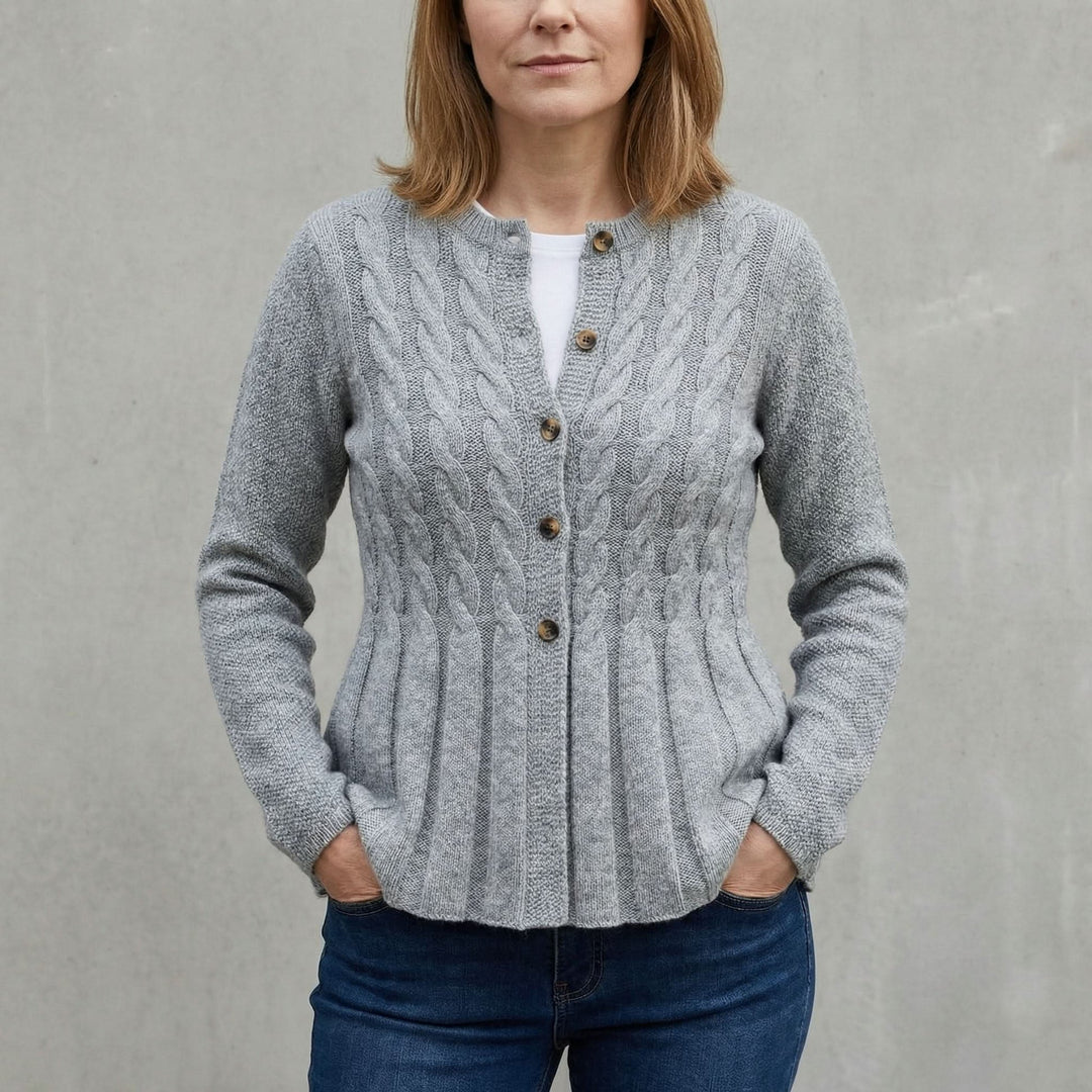 Cecilia | Cable-Knit Cinched-Waist Cardigan - image 3