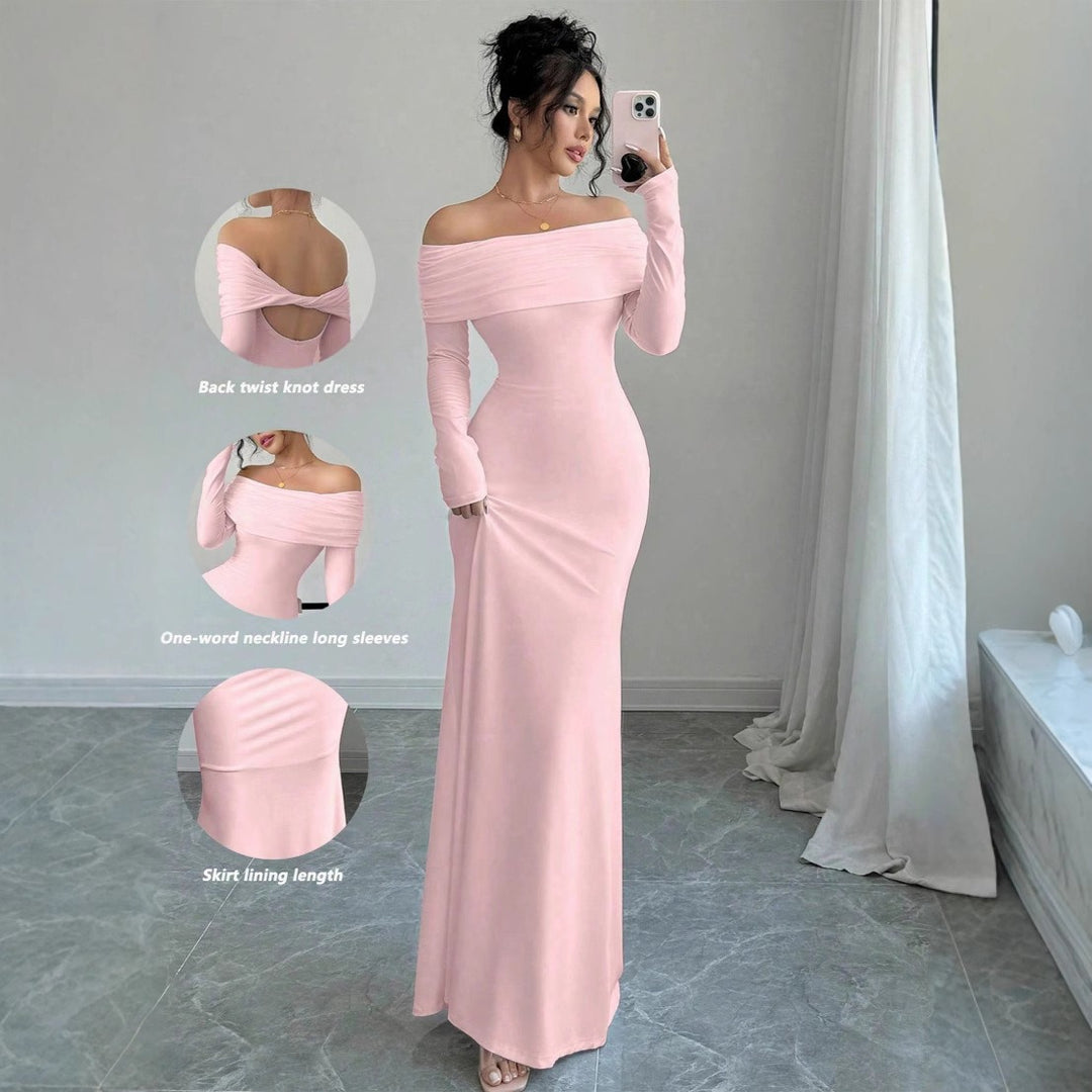 Marie| Abito lungo elegante a maniche lunghe