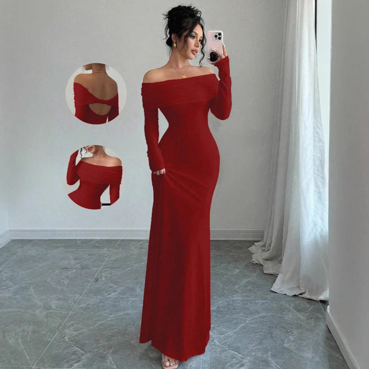 Marie| Abito lungo elegante a maniche lunghe