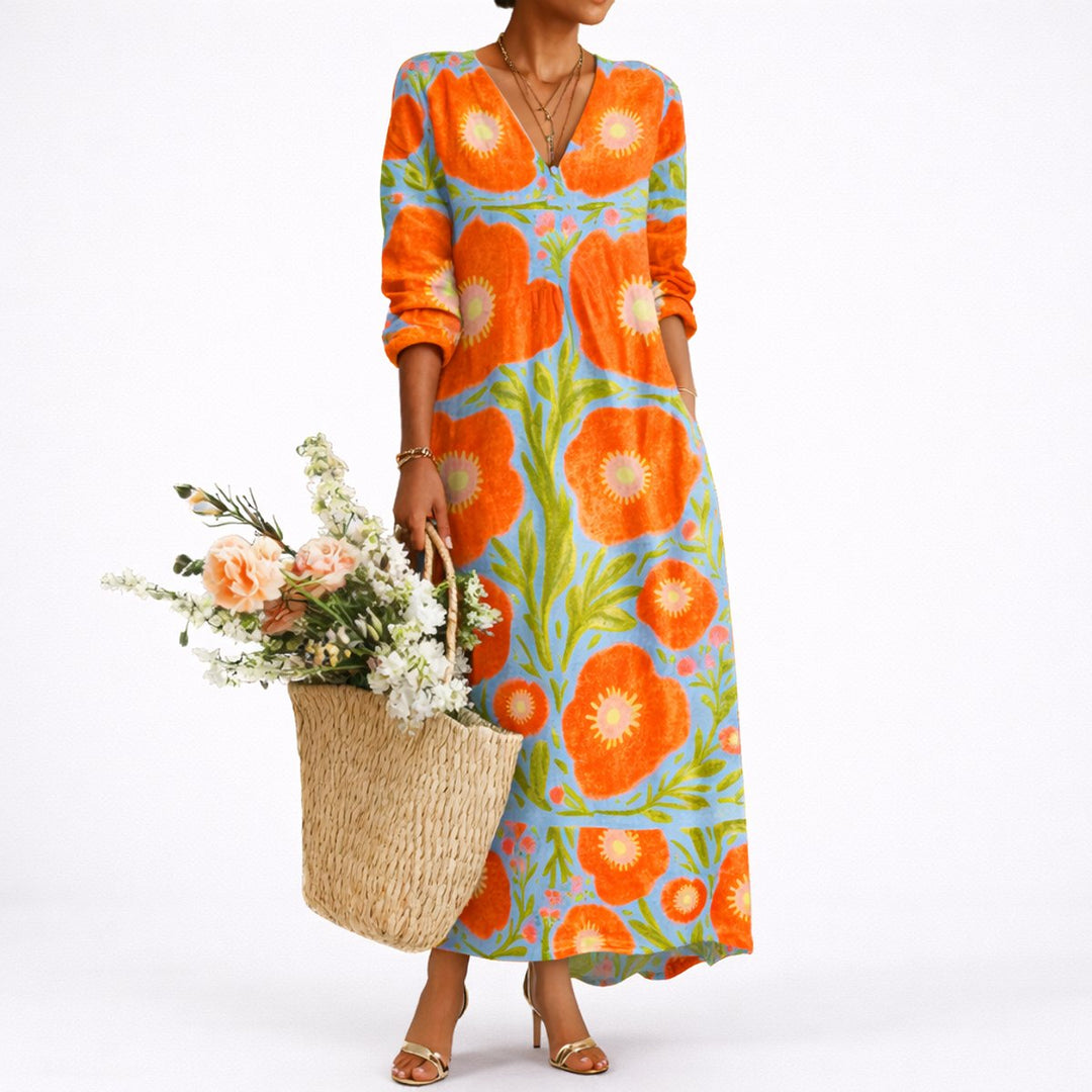 Aria | Klassisches florales Maxikleid für Herbsthochzeiten