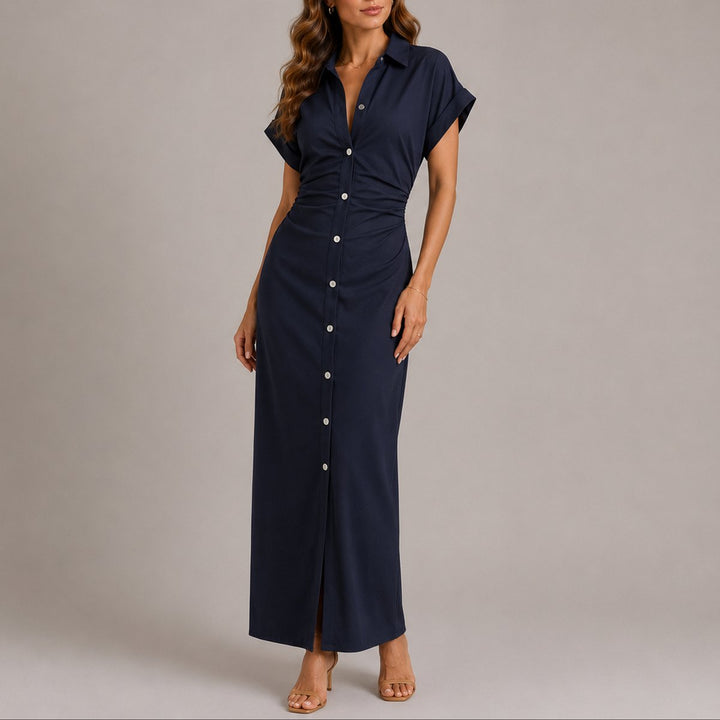 Harper | Modern Fall Wedding Maxi Shirt Dress