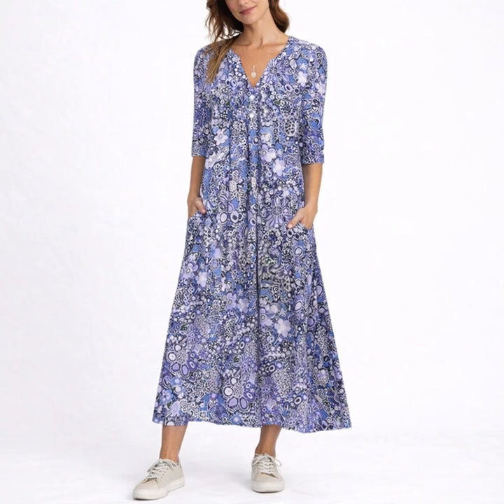 Georgia | Classic Fall Wedding Floral Midi Dress